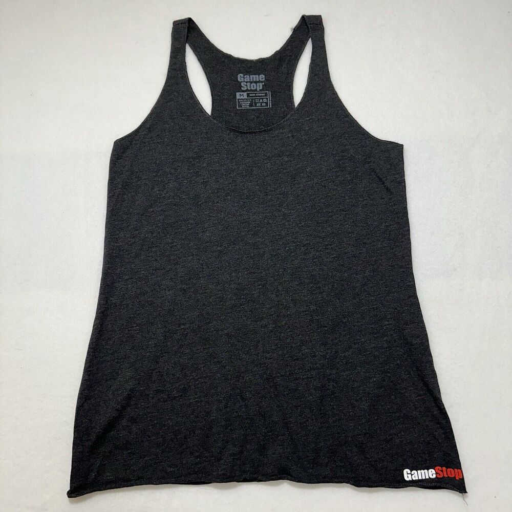 GameStop Women's Medium Slim Fit Tank Top Gray Video Game Sleeveless Pullover